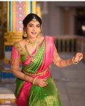 BOLLYWOOD LICHI SILK JACQUARD WORK SAREE WITH UNSTICHED BLOUSE FESTIVE WEAR WHOLESALE PRICE ETHNIC GARMENT (1)