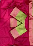 BOLLYWOOD LICHI SILK JACQUARD WORK SAREE WITH UNSTICHED BLOUSE FESTIVE WEAR WHOLESALE PRICE ETHNIC GARMENT (1)