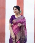 BOLLYWOOD LINEN SLUB WEAVING WORK SAREE WITH UNSTICHED BLOUSE WHOLWSALE PRICE EHTNIC GAEMENT (4)