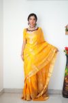 BOLLYWOOD LINEN SLUB WEAVING WORK SAREE WITH UNSTITCHED BLOUSE FESTIVE WEAR WHOLESALE ETHNIC GARMENT (12)
