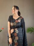 BOLLYWOOD SOFT LICHI SILK JACQUARD SAREE WITH UNSTITCHED BLOUSE PARTY WEAR WHOLESALE PRICE ETHNIC GARMENT (1)