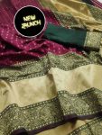 BOLLYWOOD SOFT LICHI SILK JACQUARD WORK SAREE WITH UNSTITCHED BLOUSE FESTIVAL WEAR WHOLESALE PRICE ETHNIC GARMENT (1)