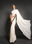 BOLLYWOOD STYLE GEORGETTE READYMADE LACE WORK SAREE WITH UNSTITCHED BLOUSE PARTY WEAR WHOLESALE PRICE ETHNIC GARMENT (1)
