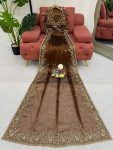 DESIGNER BARBARI SILK THREAD AND SEQUENCE WORK SAREE WITH UNSTITCHED BLOUSE PARTY WEAR WHOLESALE PRICE ETHNIC GARMENT (3)