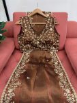 DESIGNER BARBARI SILK THREAD AND SEQUENCE WORK SAREE WITH UNSTITCHED BLOUSE PARTY WEAR WHOLESALE PRICE ETHNIC GARMENT (3)