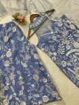 DESIGNER BUTTERFLY NET EMBROIDERY SEQUENCE WORK TOP PALAZZO WITH DUPATTA PARTY WEAR WHOLESALE PRICE ETHNIC GARMENT (3)