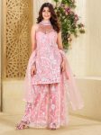 DESIGNER BUTTERFLY NET EMBROIDERY SEQUENCE WORK TOP PALAZZO WITH DUPATTA PARTY WEAR WHOLESALE PRICE ETHNIC GARMENT (2)
