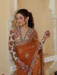 DESIGNER BUTTERFLY NET EMBROIDERY WITH FANCY LACE BORDER WORK SAREE WITH STITCHED BLOUSE PARTY WEAR WHOLESALE PRICE ETHNIC GARMENT (3)