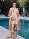 DESIGNER CHIFFON GEORGETTE DIGITAL PRINT WITH HEAVY EMBROIDERY WORK TOP PATIYALA WITH DUPATTA OFF WHITE