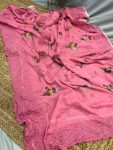 DESIGNER CHIFFON SILK DIGITAL PRINTED VISCOSE THREAD BORDER WORK SAREE WITH UNSTITCHED BLOUSE FESTIVE WEAR WHOLESALE PRICE ETHNIC GARMENT (7)