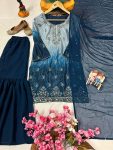 DESIGNER CHINON DIGITAL PRINT WITH ZARI EMBROIDERY SEQUENCE WITH STONE WORK TOP SHARARA WITH DUPATTA FESTIVE WEAR WHOLESALE PRICE ETHNIC GARMENT (6)