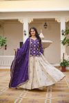 DESIGNER CHINON EMBROIDERY CODING SEQUENCE AND THREAD WORK TOP LEHENGA WITH DUPATTA PARTY WEAR WHOLESALE PRICE ETHNIC GARMENT (11)