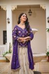 DESIGNER CHINON EMBROIDERY CODING SEQUENCE AND THREAD WORK TOP LEHENGA WITH DUPATTA PARTY WEAR WHOLESALE PRICE ETHNIC GARMENT (11)