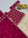 DESIGNER CHINON EMBROIDERY CODING SEQUENCE AND THREAD WORK TOP LEHENGA WITH DUPATTA PARTY WEAR WHOLESALE PRICE ETHNIC GARMENT (5)