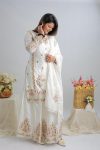 DESIGNER CHINON EMBROIDERY CODING SEQUENCE WORK TOP PALAZZO WITH DUPATTA WHITE (3)