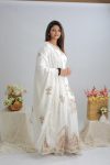 DESIGNER CHINON EMBROIDERY CODING SEQUENCE WORK TOP PALAZZO WITH DUPATTA WHITE (3)