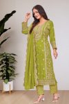 DESIGNER CHINON EMBROIDERY SEQUENCE WORK TOP BOTTOM WITH DUPATTA PARTY WEAR WHOLESALE PRICE ETHNIC GARMENT (3)