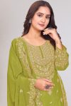 DESIGNER CHINON EMBROIDERY SEQUENCE WORK TOP BOTTOM WITH DUPATTA PARTY WEAR WHOLESALE PRICE ETHNIC GARMENT (3)
