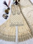 DESIGNER CHINON EMBROIDERY SEQUENCE WORK WITH DORI AND LATKAN TOP SHARARA WITH DUPATTA FESTIVE WEAR WHOLESALE PRICE ETHNIC GARMENT (3)