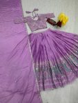 DESIGNER CHINON EMBROIDERY THREAD AND SEQUENCE WORK LEHENGA CHOLI WITH DUPATTA FESTIVE WEAR WHOLESALE PRICE ETHNIC GARMENT (2)