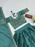 DESIGNER CHINON EMBROIDERY THREAD WORK LEHENGA CHOLI WITH DUPATTA WEDDING WEAR WHOLESALE PRICE ETHNIC GARMENT (5)