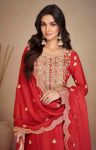 DESIGNER CHINON EMBROIDERY WORK TOP PALAZZO WITH DUPATTA FESTIVE WEAR WHOLESALE PRICE ETHNIC GARMENT (3)