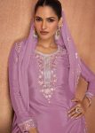 DESIGNER CHINON EMBROIDERY WORK TOP PALAZZO WITH DUPATTA FESTIVE WEAR WHOLESALE PRICE ETHNIC GARMENT (4)