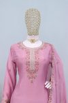 DESIGNER CHINON EMBROIDERY WORK TOP PALAZZO WITH DUPATTA FESTIVE WEAR WHOLESALE PRICE ETHNIC GARMENT (4)