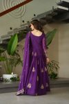 DESIGNER CHINON SEQUENCE MULTI AND BEADS EMBROIDERY WORK GOWN WITH DUPATTA PARTY WEAR WHOLESALE PRICE ETHNIC GARMENT (10)