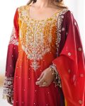 DESIGNER CHINON SILK CODING EMBROIDERY MOTI WORK TOP SHARARA WITH DUPATTA FESTIVE WEAR WHOLESALE PRICE ETHNIC GARMENT (6)