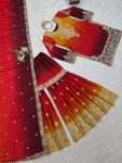 DESIGNER CHINON SILK CODING EMBROIDERY MOTI WORK TOP SHARARA WITH DUPATTA FESTIVE WEAR WHOLESALE PRICE ETHNIC GARMENT (6)