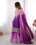 DESIGNER CHINON SILK CODING EMBROIDERY MOTI WORK TOP SHARARA WITH DUPATTA FESTIVE WEAR WHOLESALE PRICE ETHNIC GARMENT (2)