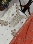 DESIGNER CHINON SILK EMBROIDERY AND SEQUENCE WITH STONE HAND WORK TOP SHARARA WITH DUPATTA FESTIVE WEAR WHOLESALE PRICE ETHNIC GARMENT(27)
