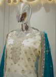 DESIGNER CHINON SILK EMBROIDERY AND SEQUENCE WITH STONE HAND WORK TOP SHARARA WITH DUPATTA FESTIVE WEAR WHOLESALE PRICE ETHNIC GARMENT(40)