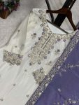 DESIGNER CHINON SILK EMBROIDERY AND SEQUENCE WITH STONE HAND WORK TOP SHARARA WITH DUPATTA FESTIVE WEAR WHOLESALE PRICE ETHNIC GARMENT(34)