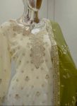DESIGNER CHINON SILK EMBROIDERY AND SEQUENCE WITH STONE HAND WORK TOP SHARARA WITH DUPATTA FESTIVE WEAR WHOLESALE PRICE ETHNIC GARMENT(47)