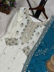 DESIGNER CHINON SILK EMBROIDERY AND SEQUENCE WITH STONE HAND WORK TOP SHARARA WITH DUPATTA FESTIVE WEAR WHOLESALE PRICE ETHNIC GARMENT(40)