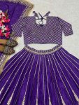 DESIGNER CHINON SILK EMBROIDERY SEQUENCE WORK LEHENGA CHOLI WITH DUPATTA WEDDING WEAR WHOLESALE PRICE ETHNIC GARMENT (2)
