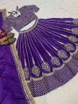 DESIGNER CHINON SILK EMBROIDERY SEQUENCE WORK LEHENGA CHOLI WITH DUPATTA WEDDING WEAR WHOLESALE PRICE ETHNIC GARMENT (2)
