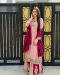 DESIGNER CHINON SILK EMBROIDERY SEQUENCE WORK TOP PALAZZO WITH DUPATTA FESTIVE WEAR WHOLESALE PRICE ETHNIC GARMENT (3)