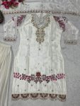 DESIGNER CHINON SILK EMBROIDERY WORK WITH FANCY BORDER LACE WORK TOP PALAZZO WITH DUPATTA FESTIVE WEAR WHOLESALE PRICE ETHNIC GARMENT (3)