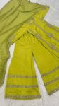 DESIGNER CHINON SILK SEQUENCE AND ZAR WORK TOP PALAZZO WITH DUPATTA FESTIVE WEAR WHOLESALE PRICE ETHNIC GARMENT (1)
