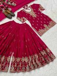 DESIGNER CHINON SILK SEQUENCE EMBROIDERY WORK TOP PALAZZO WITH DUPATTA FESTIVE WEAR WHOLESALE PRICE ETHNIC GARMENT (2)