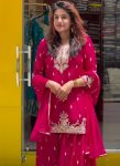 DESIGNER CHINON SILK SEQUENCE EMBROIDERY WORK TOP PALAZZO WITH DUPATTA FESTIVE WEAR WHOLESALE PRICE ETHNIC GARMENT (2)