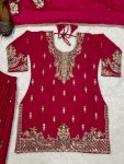 DESIGNER CHINON SILK SEQUENCE EMBROIDERY WORK TOP PALAZZO WITH DUPATTA FESTIVE WEAR WHOLESALE PRICE ETHNIC GARMENT (2)