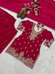 DESIGNER CHINON SILK SEQUENCE EMBROIDERY WORK TOP PALAZZO WITH DUPATTA FESTIVE WEAR WHOLESALE PRICE ETHNIC GARMENT (2)