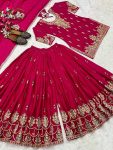 DESIGNER CHINON SILK SEQUENCE EMBROIDERY WORK TOP PALAZZO WITH DUPATTA FESTIVE WEAR WHOLESALE PRICE ETHNIC GARMENT (2)