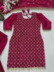 DESIGNER CHINON SILK SEQUENCE EMBROIDERY WORK TOP SHARARA WITH DUPATTA FESTIVE WEAR WHOLESALE PRICE ETHNIC GARMENT (3)