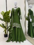 DESIGNER CHINON SILK THREAD WITH SEQUENCE WORK TOP PALAZZO WITH DUPATTA FESTIVE WEAR WHOLESALE PRICE ETHNIC GARMENT (3)