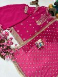 DESIGNER CHINON SILK ZARI SEQUENCE EMBROIDERY WORK TOP PALAZZO WITH DUPATTA FESTIVE WEAR WHOLESALE PRICE ETHNIC GARMENT (4)